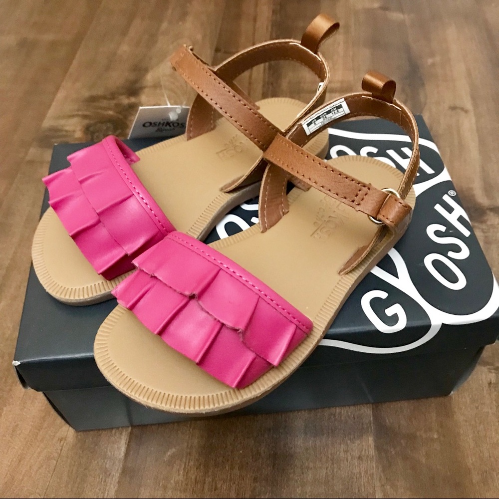 Brand New OshKosh Girls Pink Sandals Shoes Size 8
